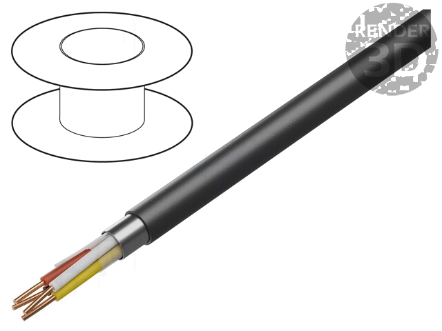 Leiding; 2x2x0,8mm; draad; Cu; PE; zwart; Ødraad: 8,8mm
