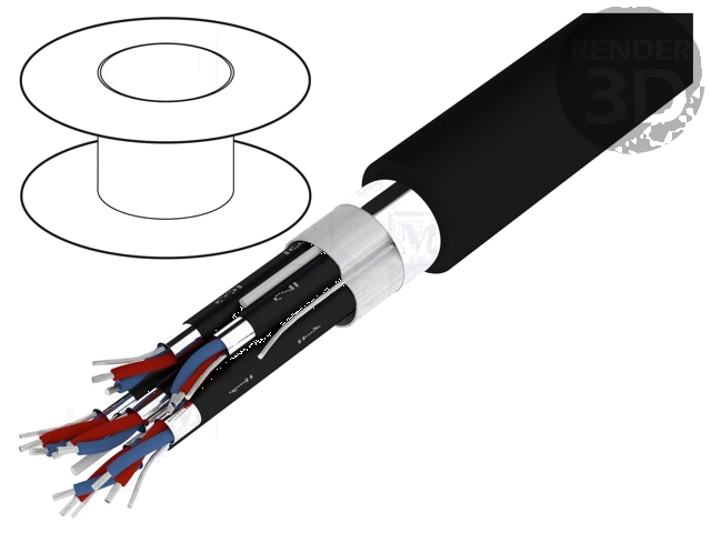 Leiding: voor luidsprekers; HELUSOUND®; 6x2x0,22mm2; koord; zwart