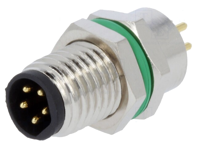 Connector: M8; mannelijk; PIN: 5; recht; voor paneel; contact; 3A