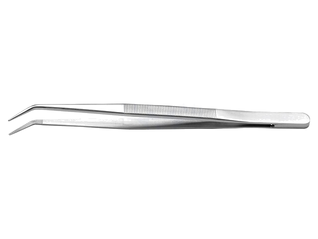 Pincet; 150mm; Bladen: smal,gebogen; De vorm van de punt: plat