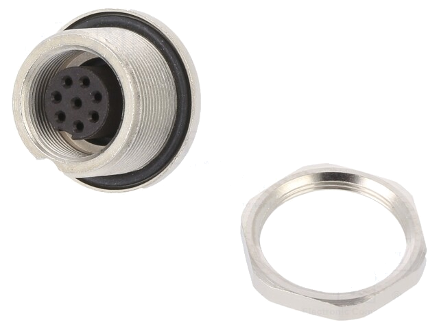 Connector: M9; contact; 702,712; vrouwelijk; PIN: 8; verguld; 1A