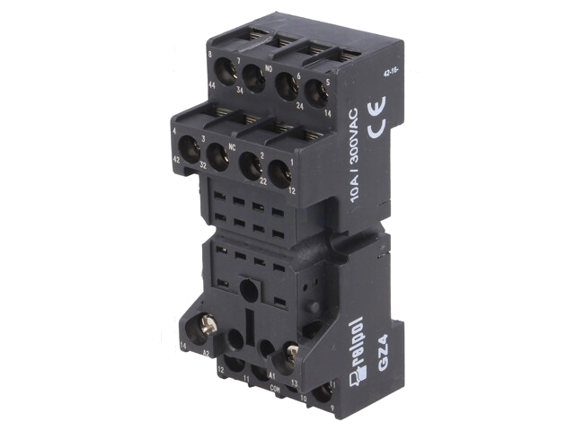 Socket; PIN: 14; 6A; 250VAC; op DIN-rail; schroefklemmen; -40÷70°C