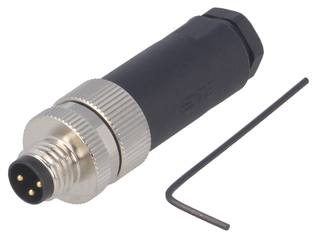 Connector: M8; mannelijk; PIN: 3; recht; niet afgeschermd; stekker