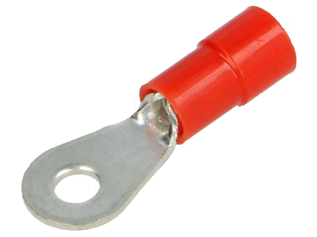 Uiteinde: oog; M3; Ø: 3,15mm; 0,25÷1,5mm2; klemmen; voor draad; rood