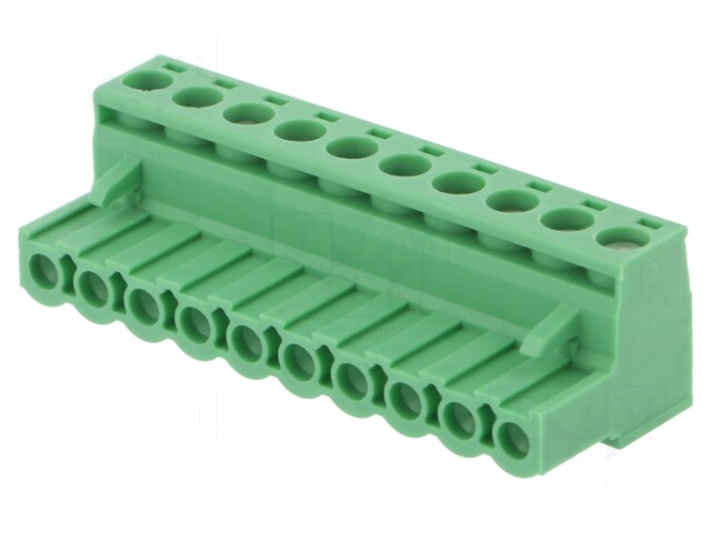 Ontkoppelbare terminal strip; 5mm; banen: 10; recht; stekker; 250V