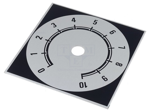 Schaal; Bereik: 0 ÷ 10; 84x84mm; Øgat: 10mm; aluminium