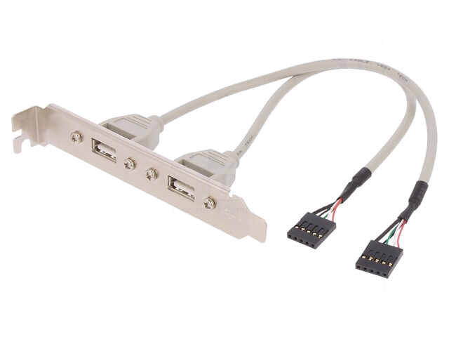 Adapter; op slotplaat,USB 2.0; vernikkeld; 0,25m; beige; Ader: Cu