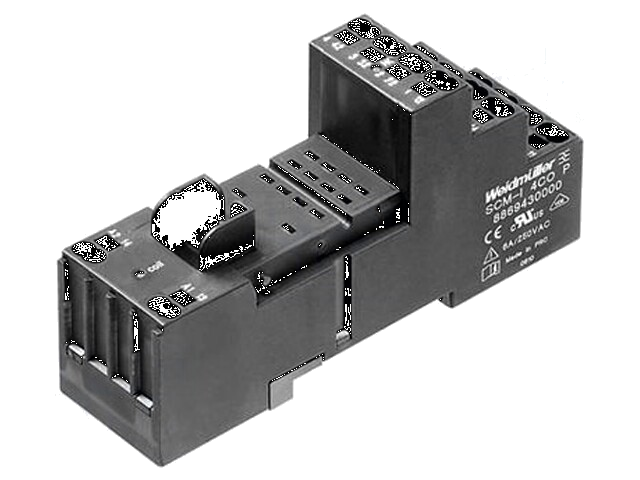 Socket; PIN: 14; 6A; 240VAC; H: 48mm; W: 28mm; op DIN-rail; Serie: RCM