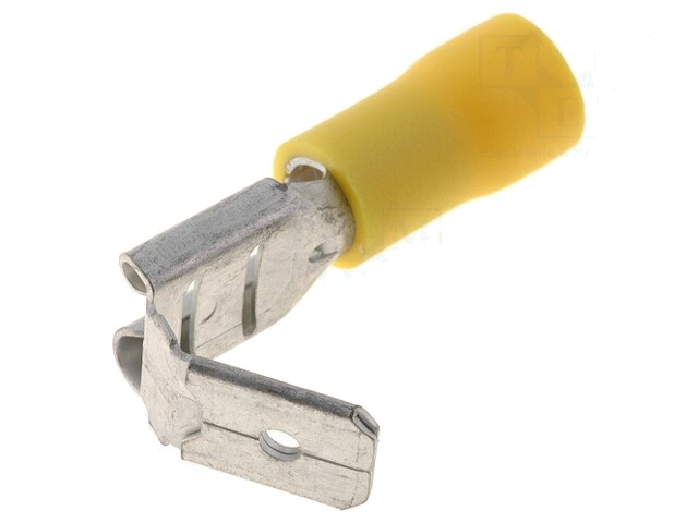 Connector: vlak; 6,3mm; 0,8mm; vrouwelijk/mannelijk; 4÷6mm2; geel