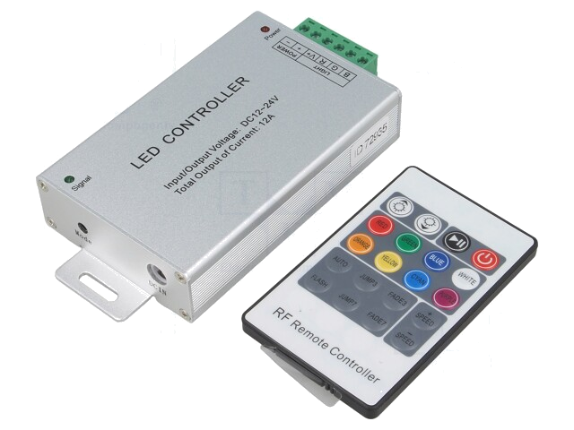 Besturing LED; RGB lichtregeling; Ch: 3; 12A; zilver; -20÷40°C