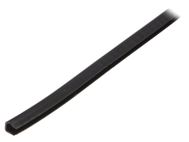 Randbescherming; polyethyleen; L: 30,5m; zwart; H: 5,6mm; W: 5,4mm
