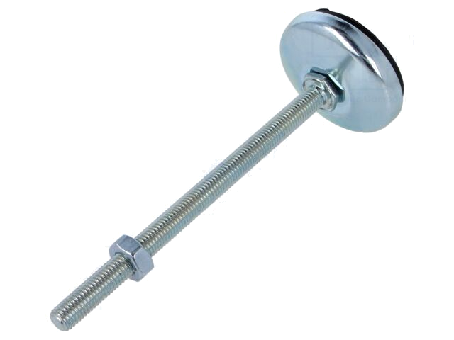 Voet; met antislipring,met contramoer,met stift; D.voet: 55mm