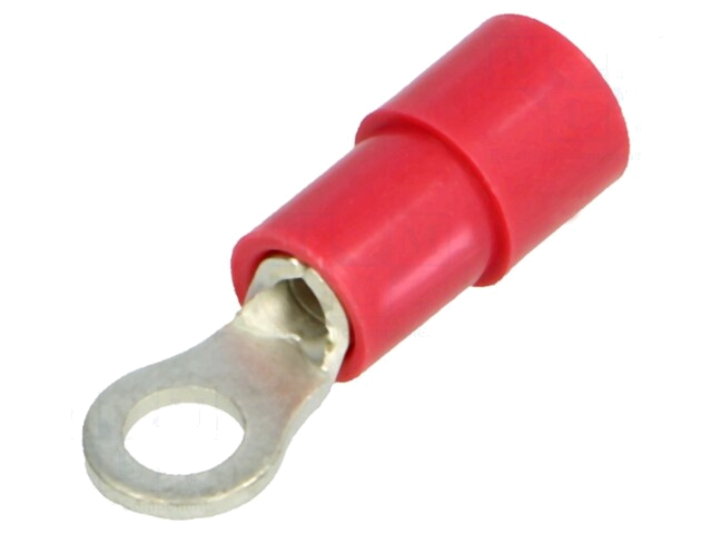 Uiteinde: oog; M3; Ø: 3,2mm; 0,25÷1,5mm2; klemmen; voor draad; rood