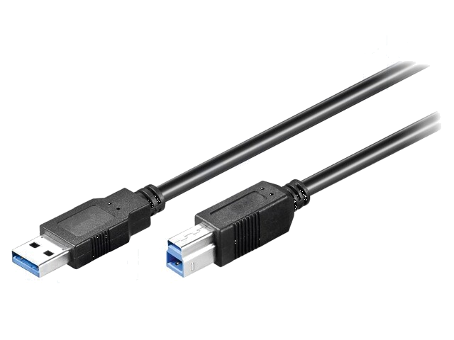 Kabel; USB 3.0; USB-A-stekker,USB-B-stekker; 0,5m; zwart