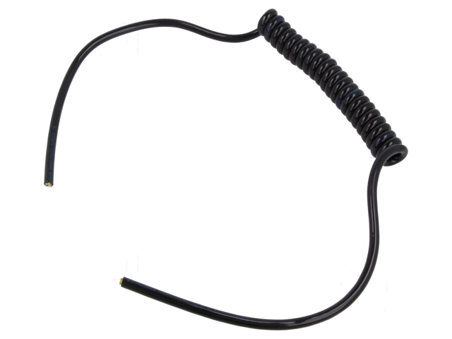 Leiding: spiraalvormig; 3x0,15mm2; niet-afgeschermd; PUR; zwart