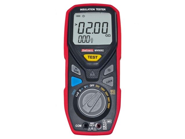 Meter: isolatieweerstand; LCD; Meetbereik R: 600Ω,6kΩ,60kΩ,600kΩ