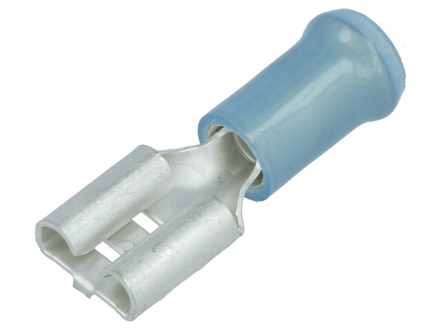 Connector: vlak; 6,3mm; 0,8mm; vrouwelijk; 1÷2,5mm2; klemmen; blauw