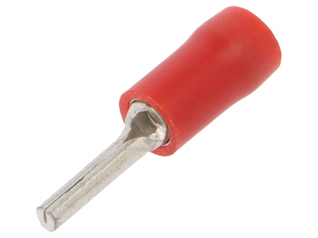 Uiteinde: naald; Ø: 1,9mm; 0,25÷1,5mm2; klemmen; voor draad; rood