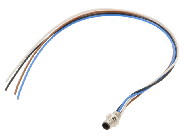 Connector: M5; contact; 707; mannelijk; PIN: 4; niet afgeschermd