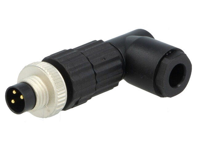 Connector: M8; mannelijk; PIN: 3; hoek van 90 °; voor draad; E; 3A