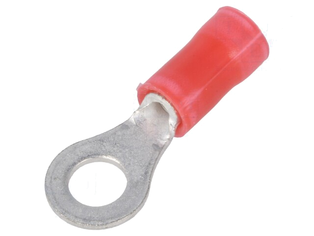 Uiteinde: oog; M4; Ø: 4,3mm; 0,3÷1,4mm2; klemmen; voor draad; rood