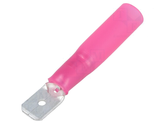 Connector: vlak; 6,3mm; 0,8mm; mannelijk; 0,5÷1,5mm2; klemmen; rood