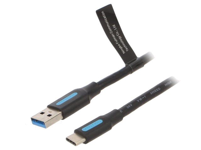 Kabel; USB 3.0; USB-A-stekker,USB-C-stekker; vernikkeld; 1m