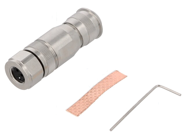 Connector: M8; vrouwelijk; PIN: 3; recht; afgeschermd; voor draad