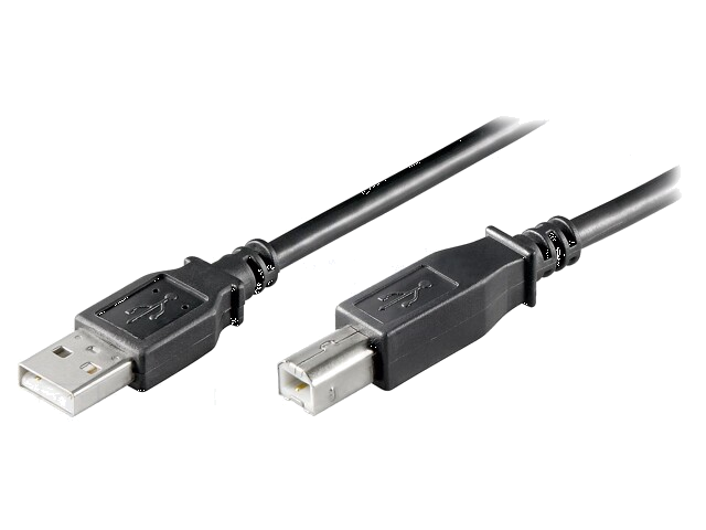 Kabel; USB 2.0; USB-A-stekker,USB-B-stekker; 3m; zwart; Ader: Cu