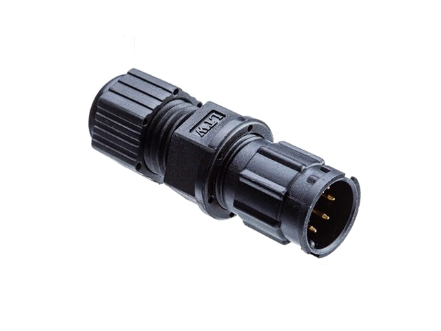 Connector: rond; stekker; maat B; mannelijk; PIN: 4; bajonet; 5A
