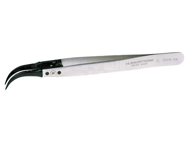 Pincet; 130mm; Bladen: gebogen,smal; De vorm van de punt: scherp