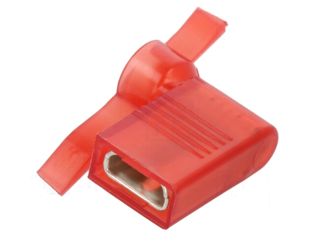Connector: vlak; 6,3mm; 0,8mm; vrouwelijk; 0,5÷1mm2; klemmen; rood