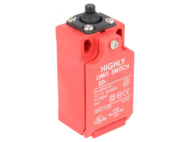 Eindschakelaar; pin; NO + NC; 5A; max.240VAC; max.240VDC; PG13,5