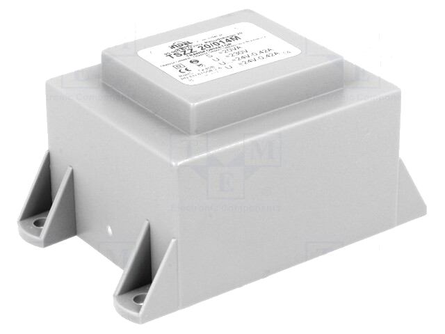 Transformator: ingegoten; 20VA; 230VAC; 24V; 24V; 410mA; 410mA; PCB
