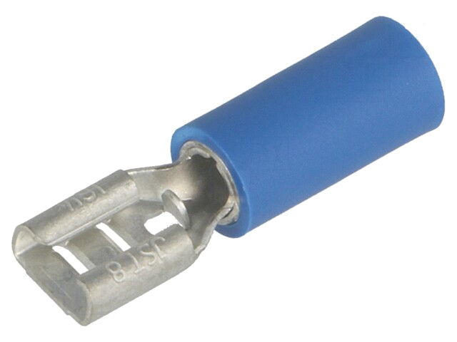 Connector: vlak; 4,8mm; 0,8mm; vrouwelijk; 1÷2,5mm2; klemmen; blauw