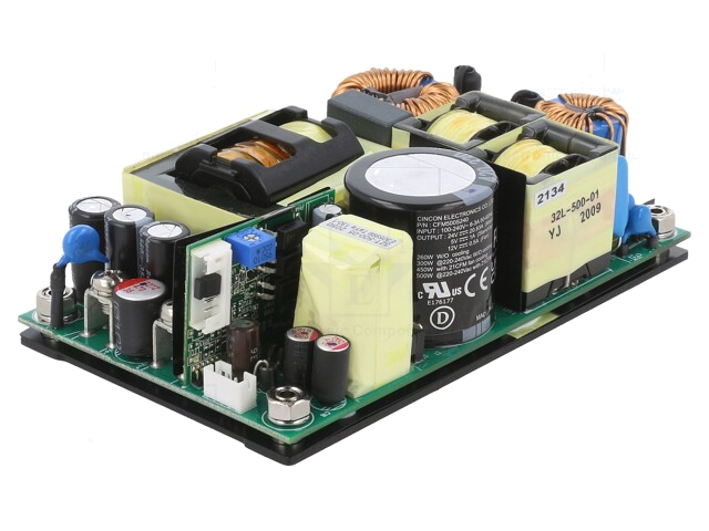 Voedingseenheid: schakelende; open; 500W; 80÷264VAC; 24VDC; 15,83A