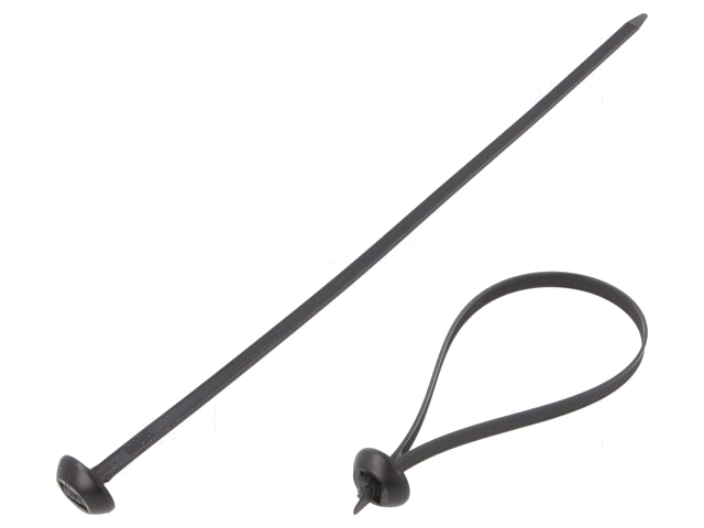 Kabelbinder; met bevestiging; L: 375mm; W: 7,6mm; polyamide; 700N