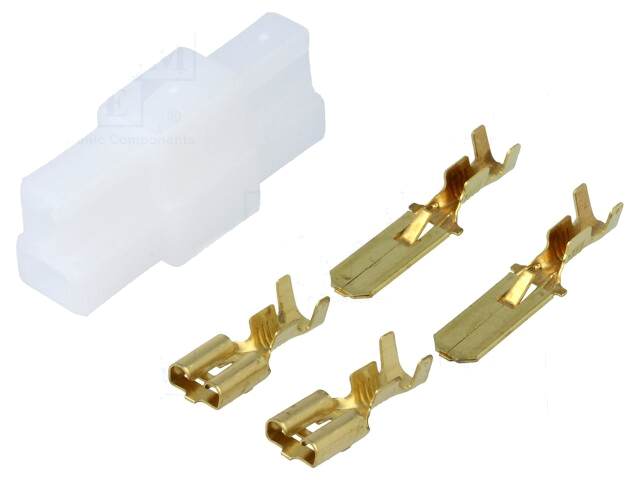 Connector: vlak; vrouwelijk/mannelijk; klemmen; voor draad