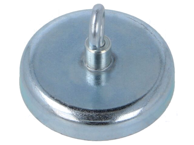 Magneet: vast; hard ferriet; 180N; 47mm; met haak