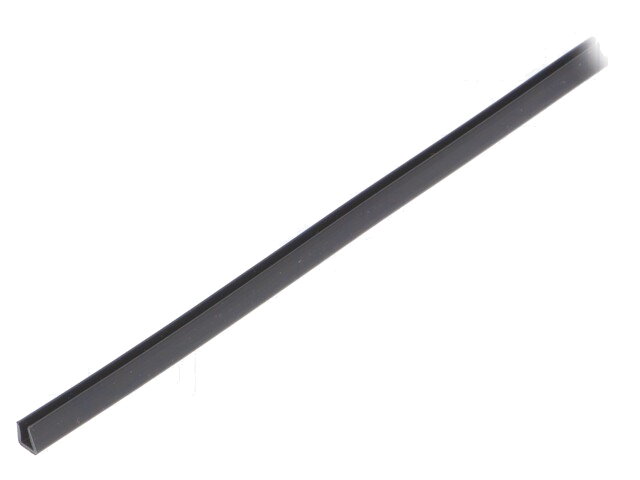Randbescherming; polyethyleen; L: 30,5m; zwart; H: 5,6mm; W: 5,4mm