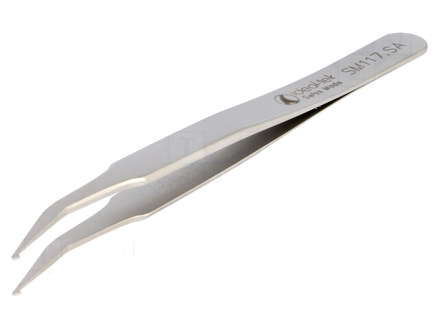 Pincet; 120mm; Bladen: gebogen; SMD