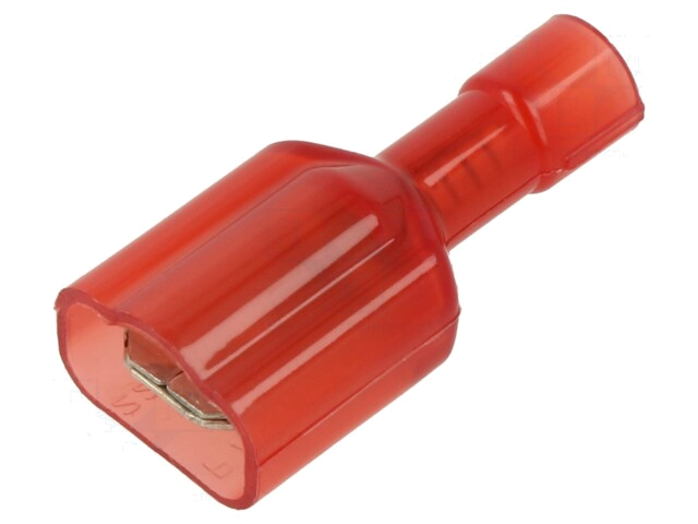 Connector: vlak; 6,3mm; 0,8mm; vrouwelijk; 0,5÷1mm2; klemmen; rood