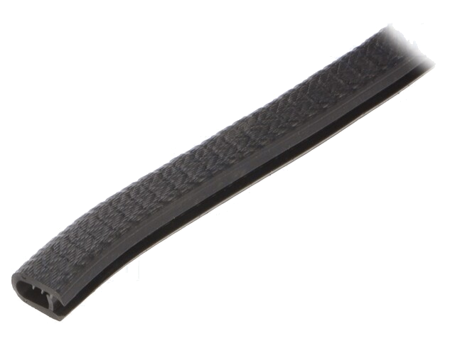 Randbescherming; PVC; L: 10m; zwart; H: 14,5mm; W: 10,5mm