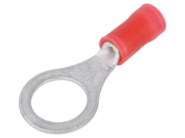 Uiteinde: oog; M8; Ø: 8,3mm; 0,3÷1,42mm2; klemmen; voor draad; rood