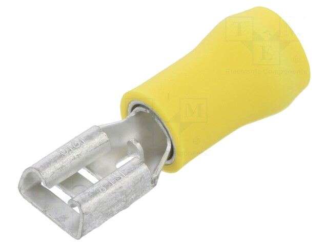 Connector: vlak; 6,3mm; 0,8mm; vrouwelijk; 2,5÷6mm2; klemmen; geel