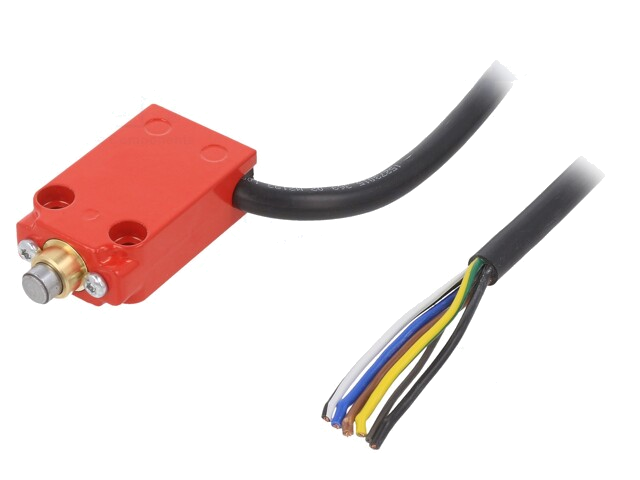 Eindschakelaar; pin Ø8mm; NO + NC; 10A; max.250VAC; kabel 2 m