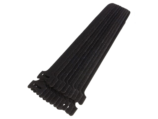 Klittenband kabelbinder; L: 240mm; W: 16mm; zwart; 20st; Ømax: 65mm
