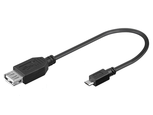 Kabel; USB 2.0; USB-A aansluiting,USB B-microstekker; 0,2m; PVC