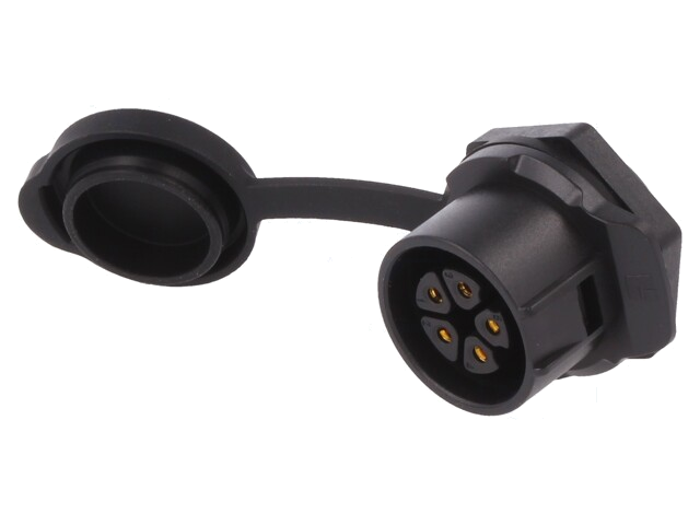 Connector: rond; contact; maat 20; 02; vrouwelijk; PIN: 5; verguld