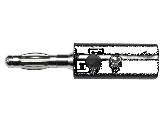 Stekker; banaanstekker 4mm; 15A; 1kVAC; zwart; 43mm; vernikkeld